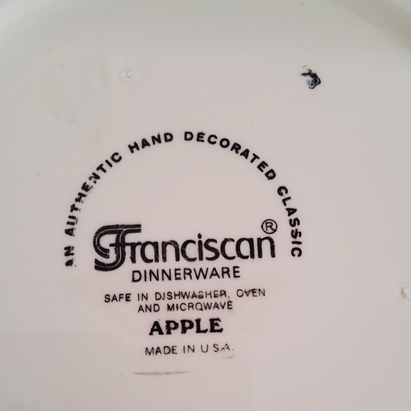 Vintage Franciscan Ware Apple Pattern Round Chop Plate and Dinner Plate - Picture 5 of 5